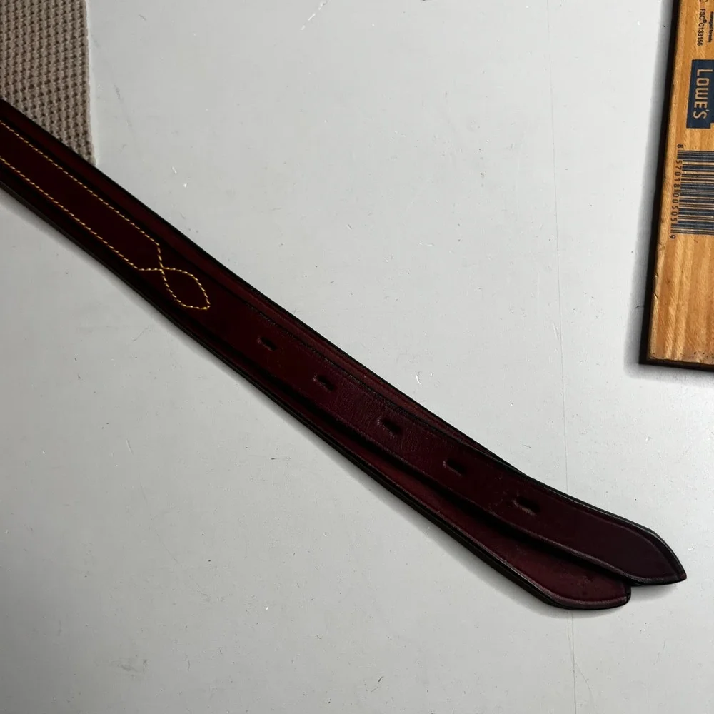 Buckaroo Leather Belts Australia Western Stitched Leather Belt Burgundy 38